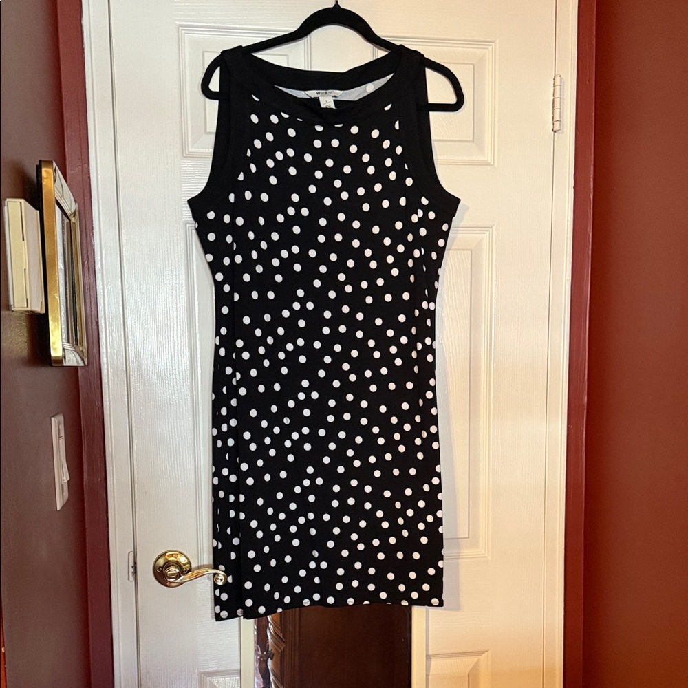 WHBM Black and White Polka Dot Dress